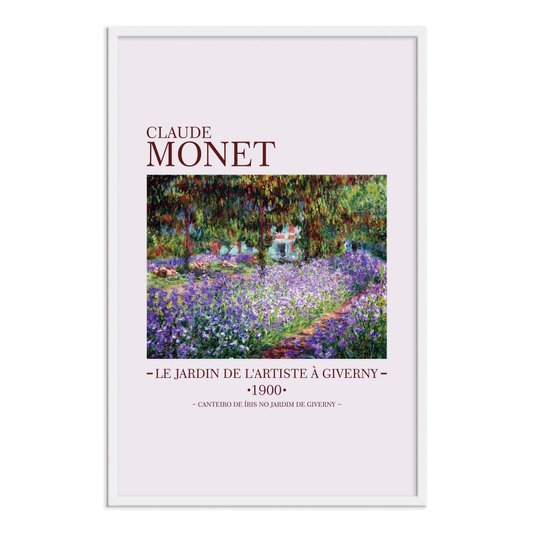 Quadro Decorativo Canteiro de Íris de Giverny de Claude Monet