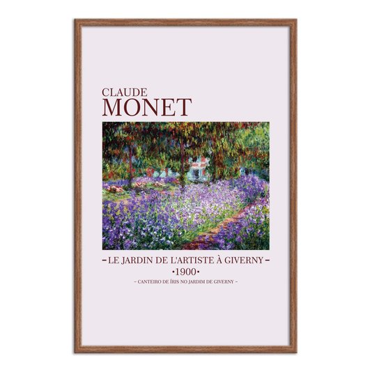Quadro Decorativo Canteiro de Íris de Giverny de Claude Monet