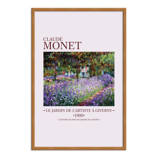 Quadro Decorativo Canteiro de Íris de Giverny de Claude Monet