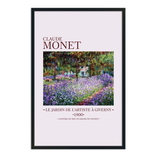Quadro Decorativo Canteiro de Íris de Giverny de Claude Monet