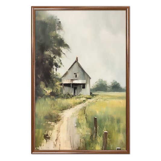 Quadro Decorativo Casa no Campo Vintage Farmhouse