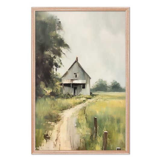 Quadro Decorativo Casa no Campo Vintage Farmhouse