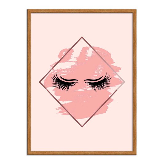 Quadro Decorativo Cílios Com Fundo Nude