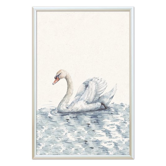 Quadro Decorativo Cisne No Lago Vintage Farmhouse