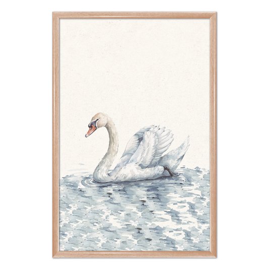 Quadro Decorativo Cisne No Lago Vintage Farmhouse