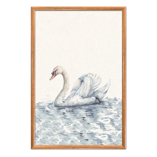 Quadro Decorativo Cisne No Lago Vintage Farmhouse