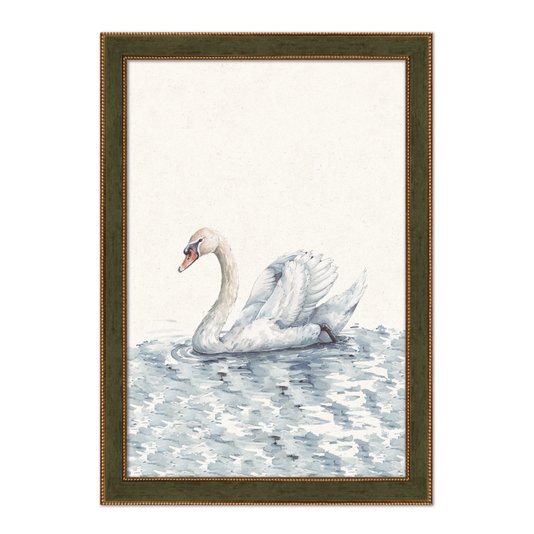 Quadro Decorativo Cisne No Lago Vintage Farmhouse