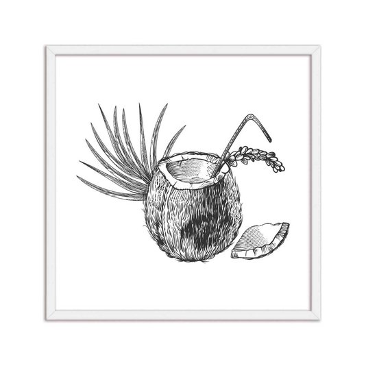 Quadro Decorativo Coco Bebida Tropical