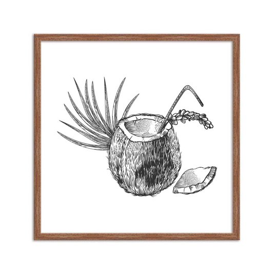 Quadro Decorativo Coco Bebida Tropical