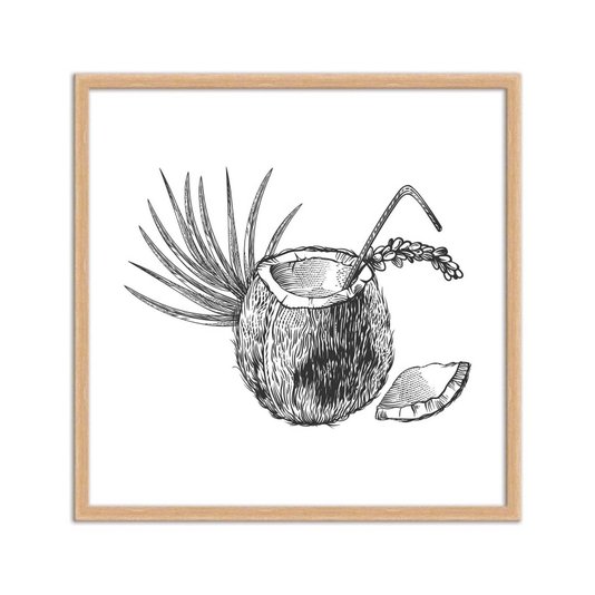Quadro Decorativo Coco Bebida Tropical