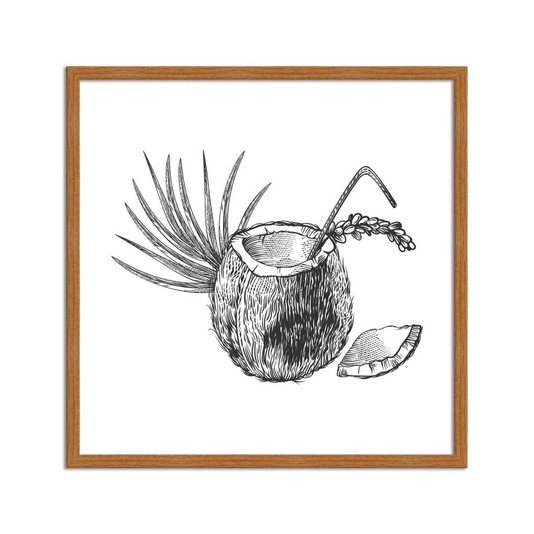 Quadro Decorativo Coco Bebida Tropical
