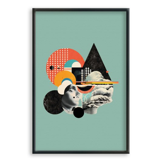 Quadro Decorativo Colagem Com Formas Geométricas