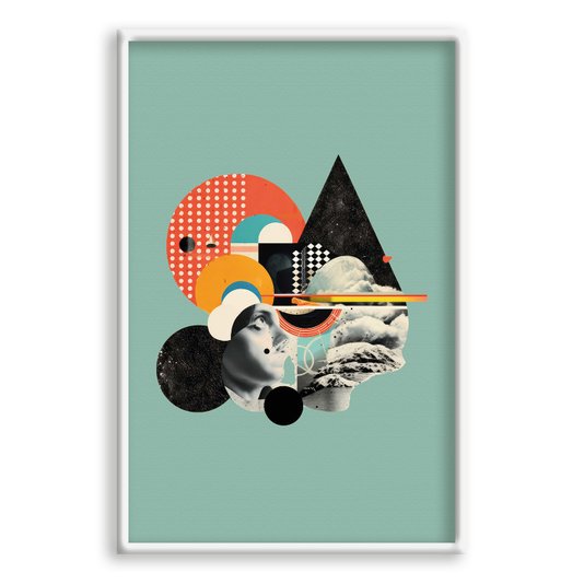 Quadro Decorativo Colagem Com Formas Geométricas