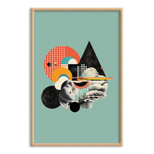 Quadro Decorativo Colagem Com Formas Geométricas