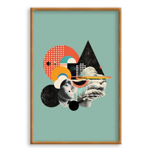 Quadro Decorativo Colagem Com Formas Geométricas