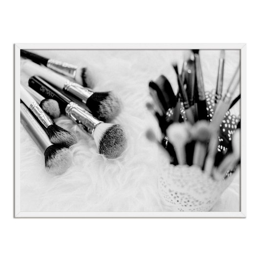 Quadro Decorativo Coleção De Pincéis Preto E Branco