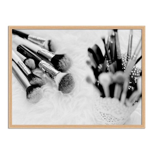 Quadro Decorativo Coleção De Pincéis Preto E Branco