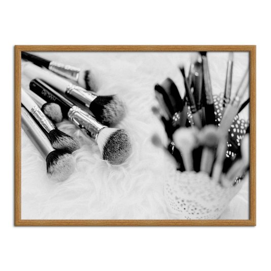 Quadro Decorativo Coleção De Pincéis Preto E Branco