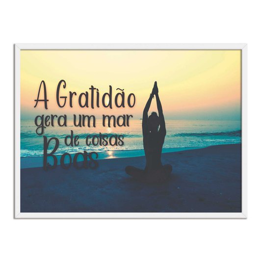 Quadro Decorativo  Coleção Mar A Gratidão Gera Um Mar...