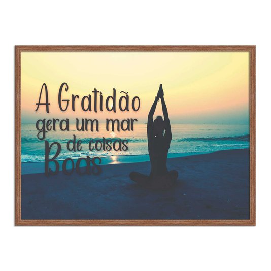 Quadro Decorativo  Coleção Mar A Gratidão Gera Um Mar...