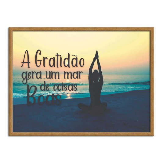Quadro Decorativo  Coleção Mar A Gratidão Gera Um Mar...