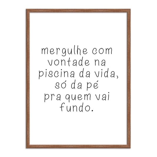 Quadro Decorativo  Coleção Mar Mergulhe Com Vontade Na Piscina...