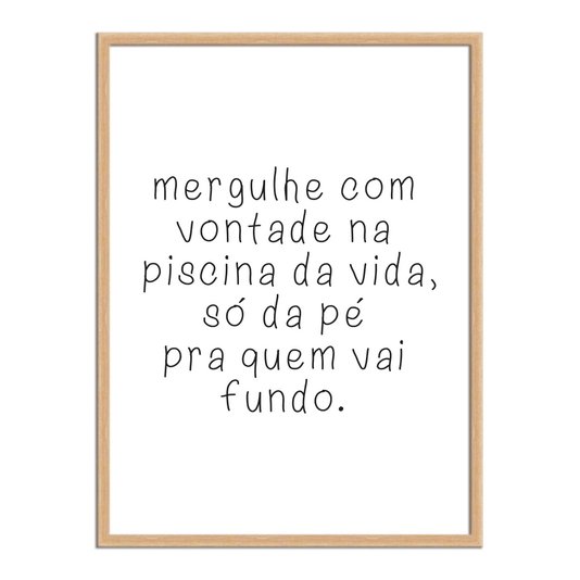 Quadro Decorativo  Coleção Mar Mergulhe Com Vontade Na Piscina...