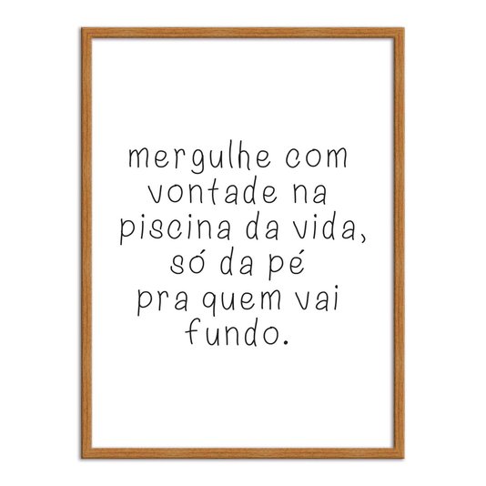 Quadro Decorativo  Coleção Mar Mergulhe Com Vontade Na Piscina...
