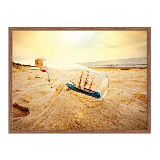 Quadro Decorativo  Coleção Mar Navio Em Garrafa