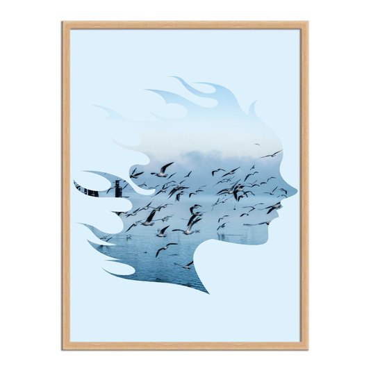 Quadro Decorativo  Coleção Mar Perfil De Mulher
