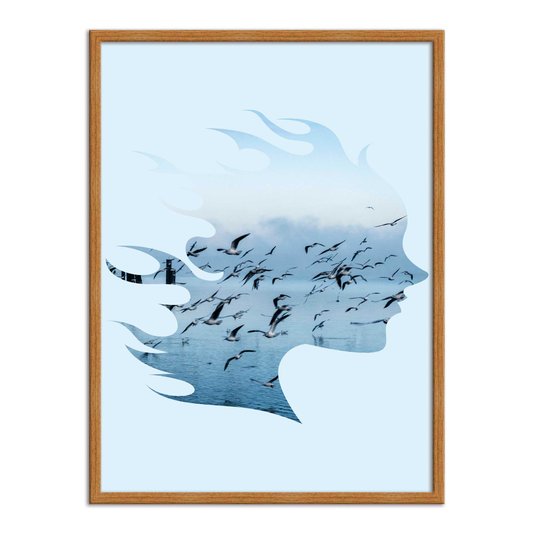 Quadro Decorativo  Coleção Mar Perfil De Mulher