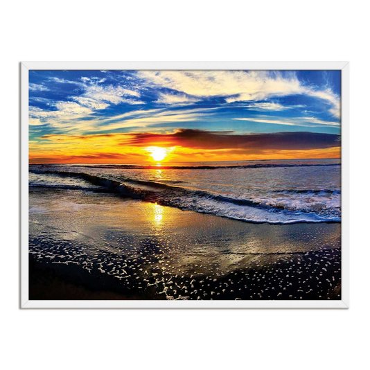 Quadro Decorativo  Coleção Mar Pôr Do Sol Na Praia