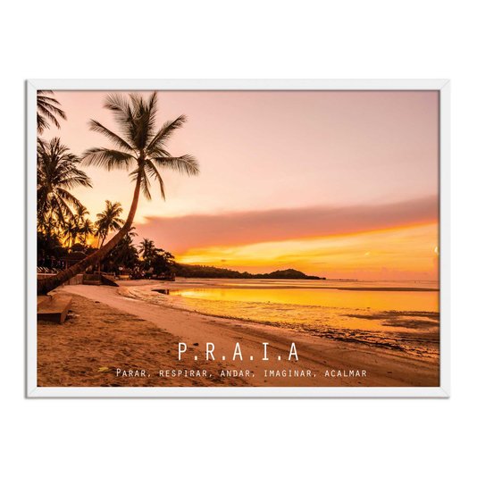 Quadro Decorativo  Coleção Mar Praia, Parar, Respirar, Andar...