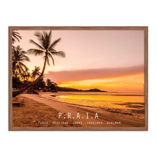 Quadro Decorativo  Coleção Mar Praia, Parar, Respirar, Andar...