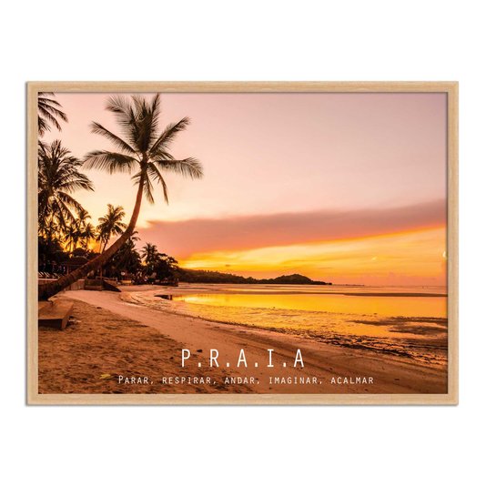 Quadro Decorativo  Coleção Mar Praia, Parar, Respirar, Andar...