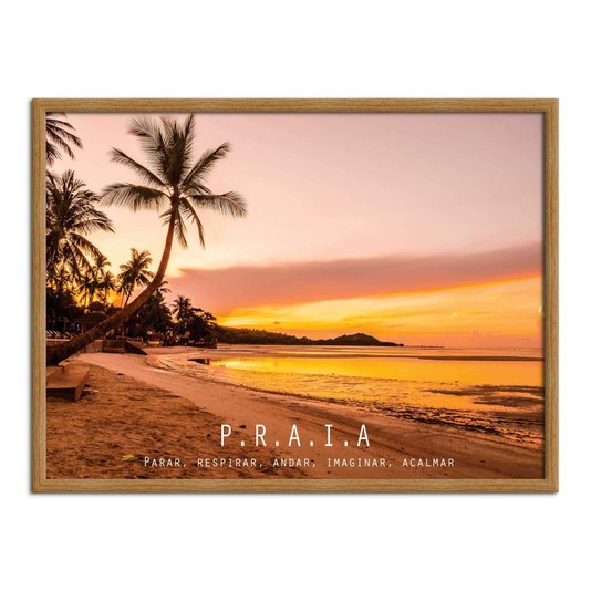 Quadro Decorativo  Coleção Mar Praia, Parar, Respirar, Andar...