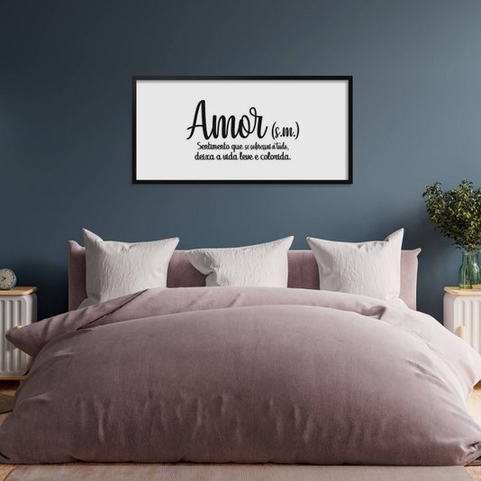 Quadro Decorativo com Frase em Alto Relevo - Significado da Palavra Amor