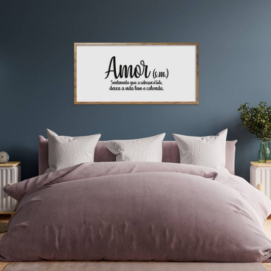 Quadro Decorativo com Frase em Alto Relevo - Significado da Palavra Amor