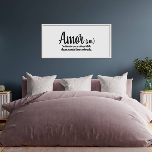 Quadro Decorativo com Frase em Alto Relevo - Significado da Palavra Amor