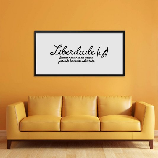 Quadro Decorativo com Frase em Alto Relevo - Significado da Palavra Liberdade