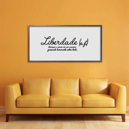 Quadro Decorativo com Frase em Alto Relevo - Significado da Palavra Liberdade