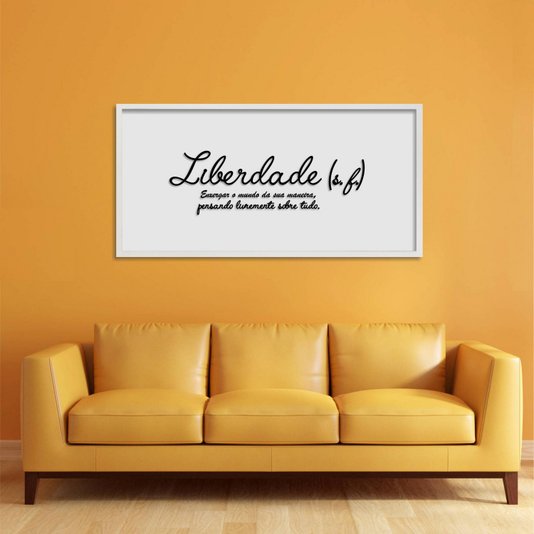 Quadro Decorativo com Frase em Alto Relevo - Significado da Palavra Liberdade