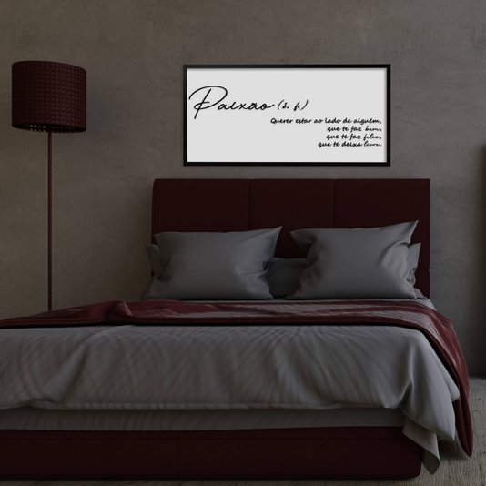 Quadro Decorativo com Frase em Alto Relevo - Significado da Palavra Paixão