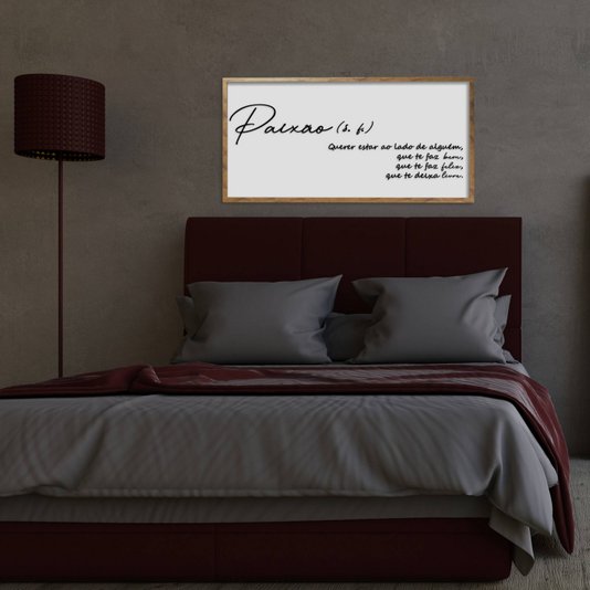 Quadro Decorativo com Frase em Alto Relevo - Significado da Palavra Paixão
