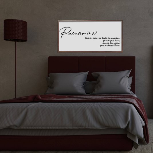 Quadro Decorativo com Frase em Alto Relevo - Significado da Palavra Paixão