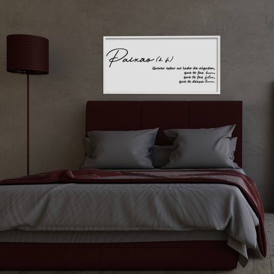 Quadro Decorativo com Frase em Alto Relevo - Significado da Palavra Paixão