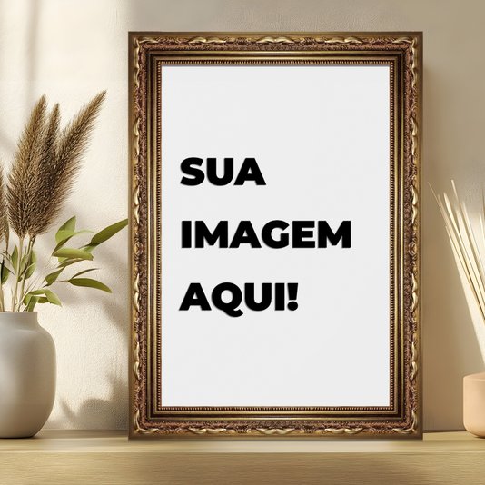 Quadro Decorativo Com Imagem Personalizada E Moldura Gravada