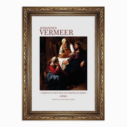 Quadro Decorativo Cristo na Casa de Marta e Maria de Johannes Vermeer