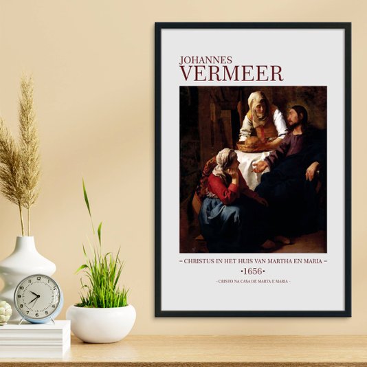 Quadro Decorativo Cristo na Casa de Marta e Maria de Johannes Vermeer
