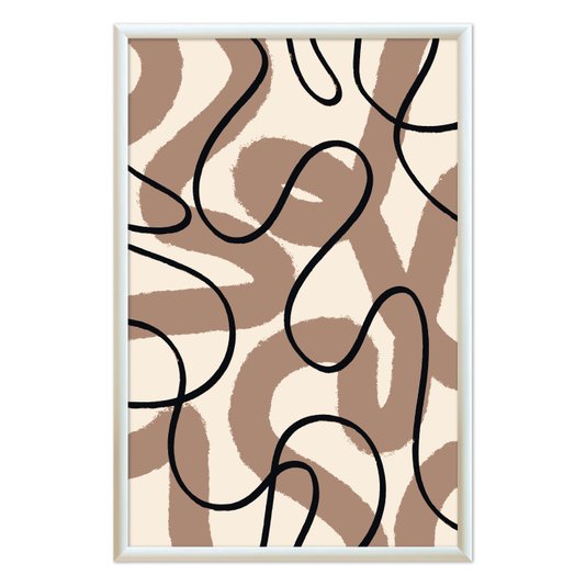 Quadro Decorativo Curvas Abstratas Estilo Japandi